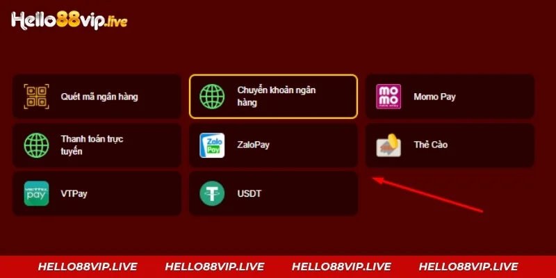 Nạp Tiền Hello88: 8 Cách Nạp, Hạn Mức Và Hướng Dẫn Chi Tiết Chọn kênh nạp, nhập số tiền và kiểm tra số tiền trước khi thanh toán